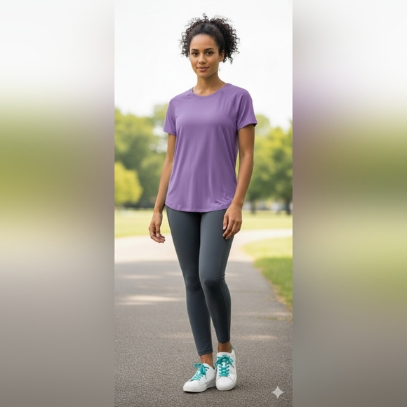 Short Sleeve Women's  T-Shirt SPF 50+ Sun Protection Quick Dry Purple XL (EUC) - Picture 1 of 12